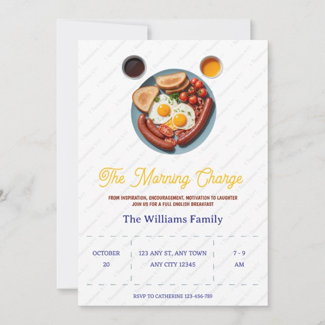 Convite Morning Charge Fellowship Breakfast Invitation (Frente)