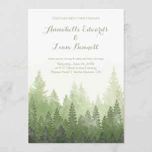 Convite Morning Dew no Woods Wedding Invitation