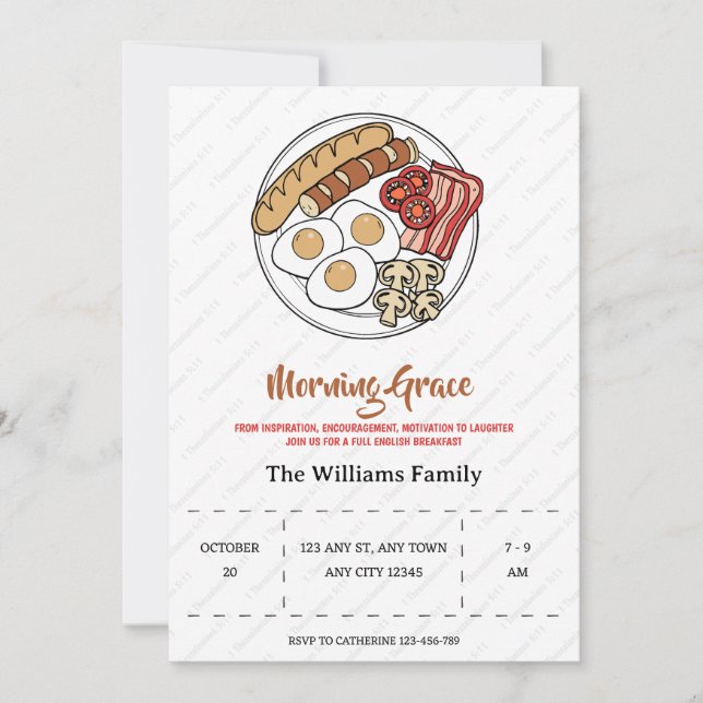 Convite Morning Grace Fellowship Breakfast Invitation (Frente)