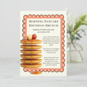 Convite Morning Pancake Birthday Brunch   Cozy Weekend