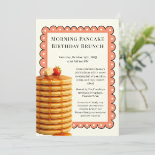 Convite Morning Pancake Birthday Brunch   Cozy Weekend