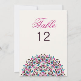 Convite Moroccan Lattice Geo Mandala Wedding Table Number