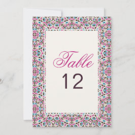Convite Moroccan Lattice Geo Mandala Wedding Table Number
