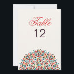 Convite Moroccan Lattice Geo Mandala Wedding Table Number<br><div class="desc">Beautiful invitations and stationery for special occasions and festivals are available in both physical and digital formats. We can extend any design into matching items such as RSVP cards,  labels,  envelopes,  and more. Customization is available upon request. Looking forward to hearing from you!</div>