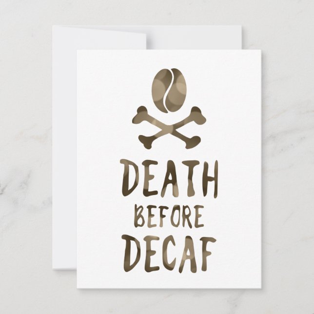 Convite morte antes do café descafeinado e bósforos (Frente)