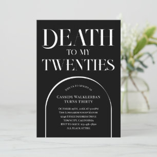 Convite Morte ao meu aniversário de 30 anos dos Vinte