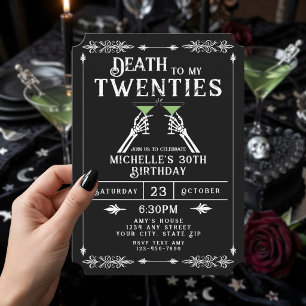 Convite Morte aos Meus 20 Anos Moda Gótica Aniversário de