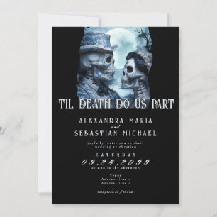 Convite Morte Gótica Porcelana Skulls Casamento Lua