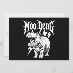 Convite Morte Metal Cute Bebê Hippo Moo Deng Hippopotamus
