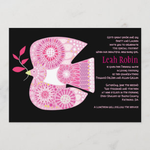 Convite MOSAIC DOVE DA PEACE Jewish Baby Naming Invitation