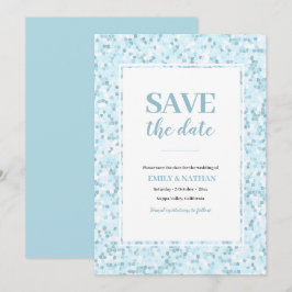 Convite Mosaico Azul Água Salve a Data