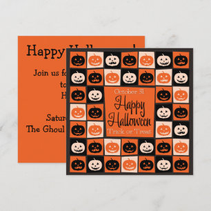 Convite Mosaico de abóbora de Halloween