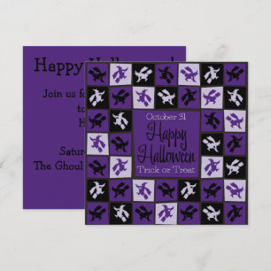 Convite Mosaico de bruxa de Halloween
