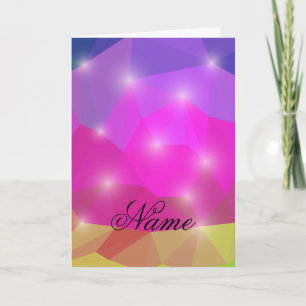 Convite Mosaico de Cristal Geométrico Abstrato em Rosa