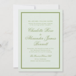 Convite Moss Green Estate Wedding Invitation