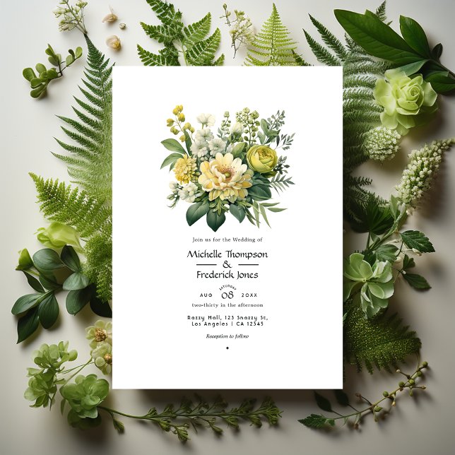Convite Moss Green Floral Wedding (Criador carregado)