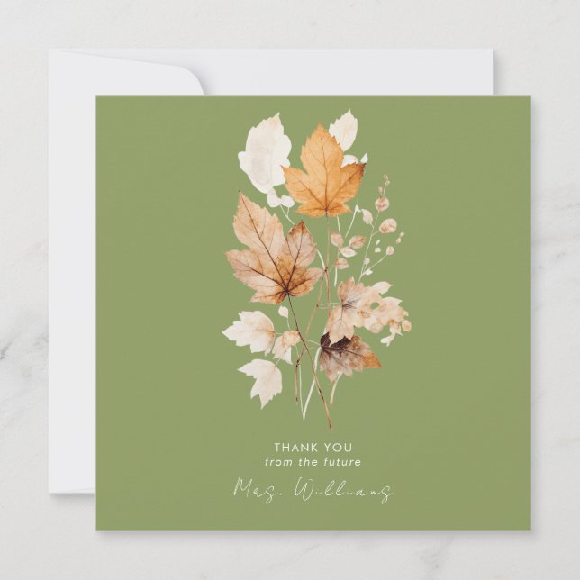 Convite Moss Green Whispers do Obrigado do Chá de panela d (Frente)