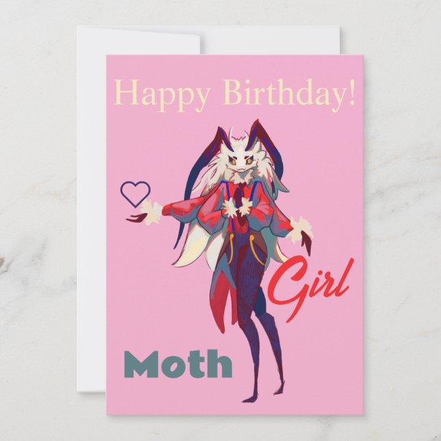 Convite Moth girl anime (Frente)
