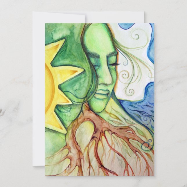 Convite Mother Earth Gaia Goddess  (Frente)