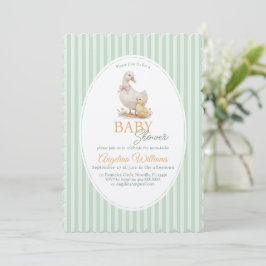 Convite Mother Goose and Gosling Baby Shower Invitation