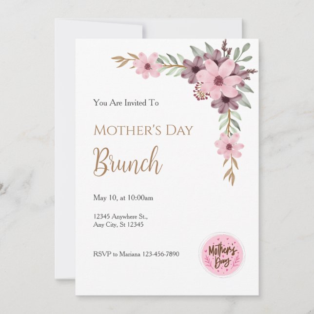 Convite Mother´s Day Brunch Invitation (Frente)