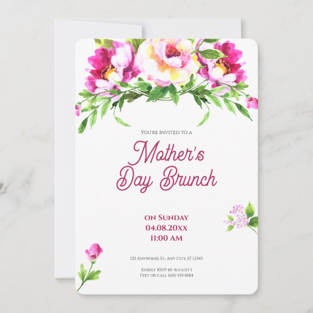Convite Mothers day brunch invitation (Frente)