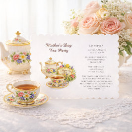 Convite Mother's Day Elegant Tea Party 