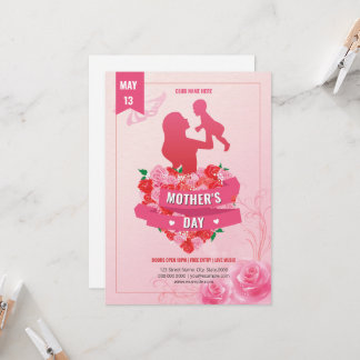 Convite Mothers Day Event Invitation Flyer Template