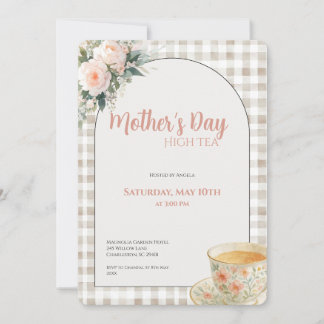 Convite Mother's Day High Tea Invitation Floral Tea Party