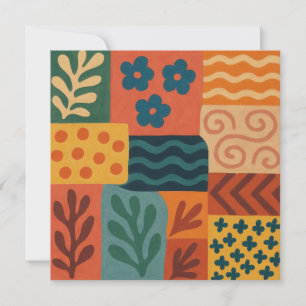 Convite Motif de Padrão de Colagem do Jardim Retroativo Di