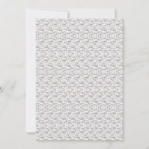 Convite Motif floral refinado em branco e cinza, presenti