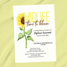 Motivational Midlife Sunflower Bloom 50º Aniversár