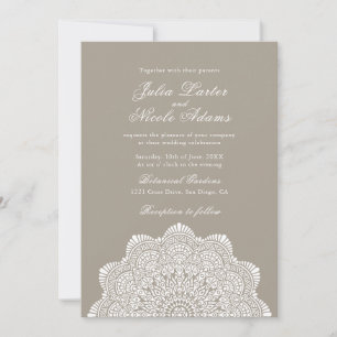 Convite Motivo Artístico Moderno Estilo Mandala Casamento