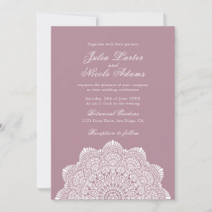 Convite Motivo Artístico Moderno Estilo Mandala Casamento