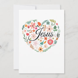 Convite Motivo Cristão do Coração de Jesus Boho Inspirador