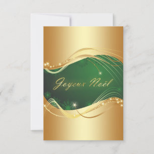 Convite Motivo de Natal dourado com fundo verde