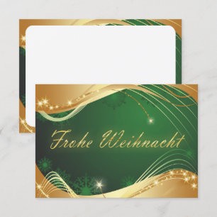 Convite Motivo de Natal Dourado com Fundo Verde