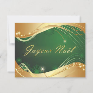 Convite Motivo de Natal dourado com fundo verde