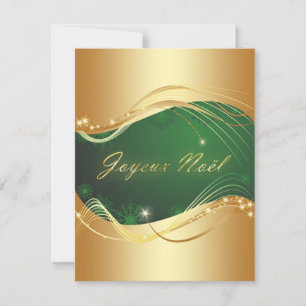 Convite Motivo de Natal dourado com fundo verde