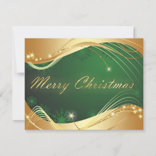 Convite Motivo de Natal dourado com fundo verde