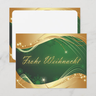 Convite Motivo de Natal Dourado com Fundo Verde