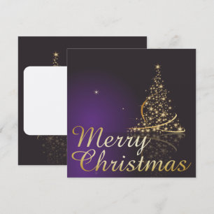 Convite Motivo de Natal roxo escuro com Natal dourado