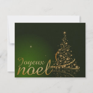 Convite Motivo de Natal verde com árvore de Natal dourada
