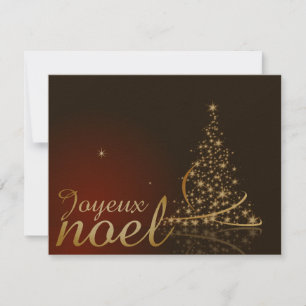 Convite Motivo de Natal vermelho com árvore de Natal doura