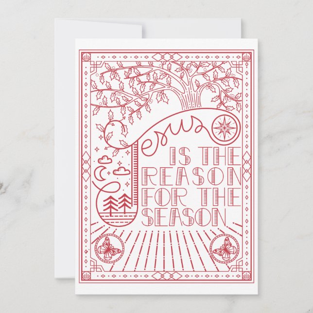 Convite Motivo do Natal Festivo da Estação (Frente)