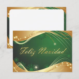 Convite Motivo natalício dourado com fundo verde