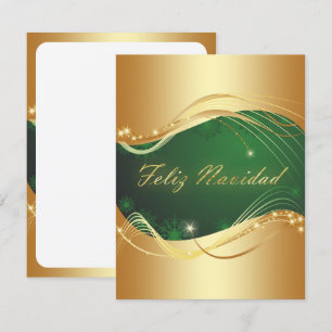 Convite Motivo natalício dourado com fundo verde