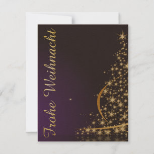 Convite Motivo natalino roxo escuro com árvore de Natal