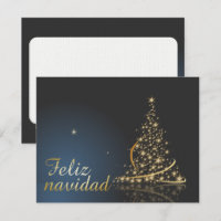 Motivo navideño azul con dorado árbol de navidad