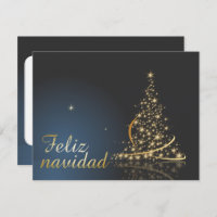 Motivo navideño azul con dorado árbol de navidad